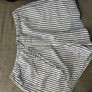 Blue and White Striped Wrap Skirt